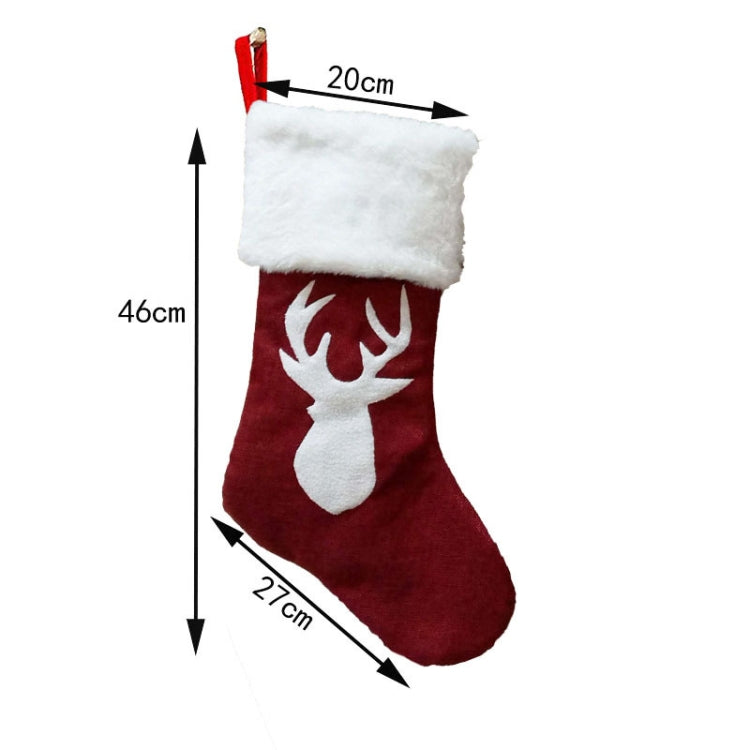 Embroidered Christmas Stocking Pendant Candy Gift Bag, Style A, Style B, Snowflake, Tree
