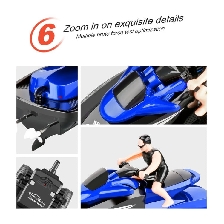 809  2.4G Remote Control Motor Speed Boat High Speed Electric Yacht Model Children Water Toys, Specification Single Battery (Blue)