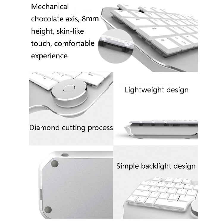 DELUX T11 29 Keys Single-Hand Keyboard Shortcut Key Speech Tool Flat Keyboard, Colour: Silver, Silver