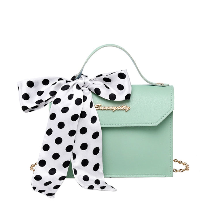 2 PCS FS-018 Woman Portable Small Square Bag Chain Shoulder Crossbody Coin Purse(Green)