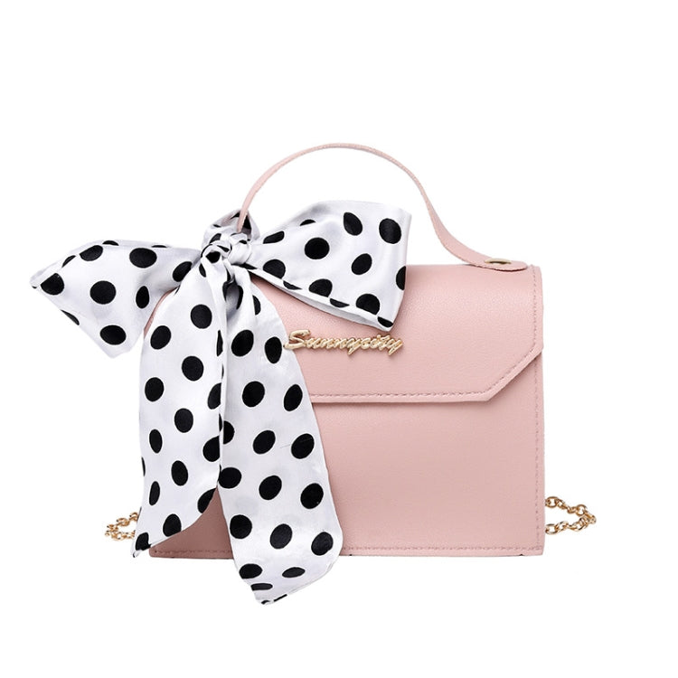 2 PCS FS-018 Woman Portable Small Square Bag Chain Shoulder Crossbody Coin Purse(Pink)