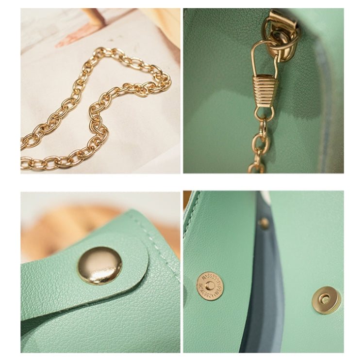 2 PCS FS-018 Woman Portable Small Square Bag Chain Shoulder Crossbody Coin Purse(Pink)