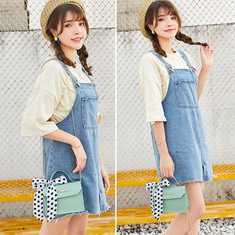 2 PCS FS-018 Woman Portable Small Square Bag Chain Shoulder Crossbody Coin Purse(Green)