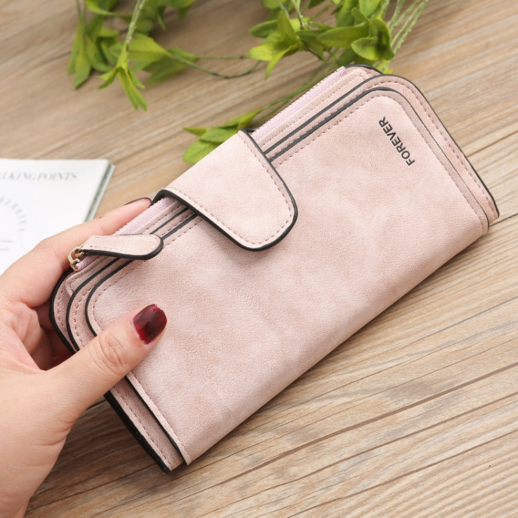 B821 Ladies Frosted Coin Purse PU Leather Clutch Multi-Purpose Long Wallet Large Capacity Card Case(Green)