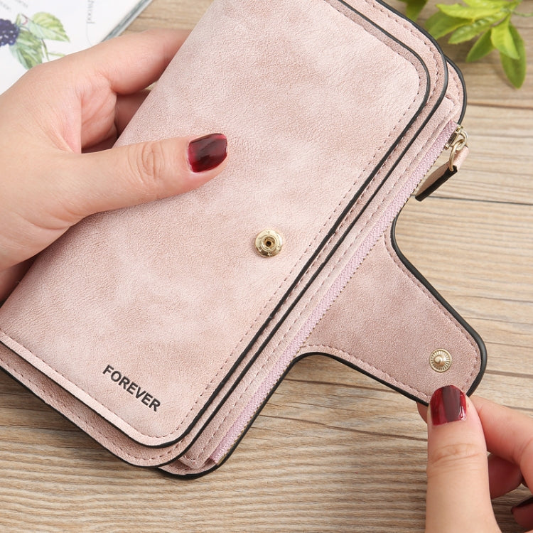 B821 Ladies Frosted Coin Purse PU Leather Clutch Multi-Purpose Long Wallet Large Capacity Card Case(Green)