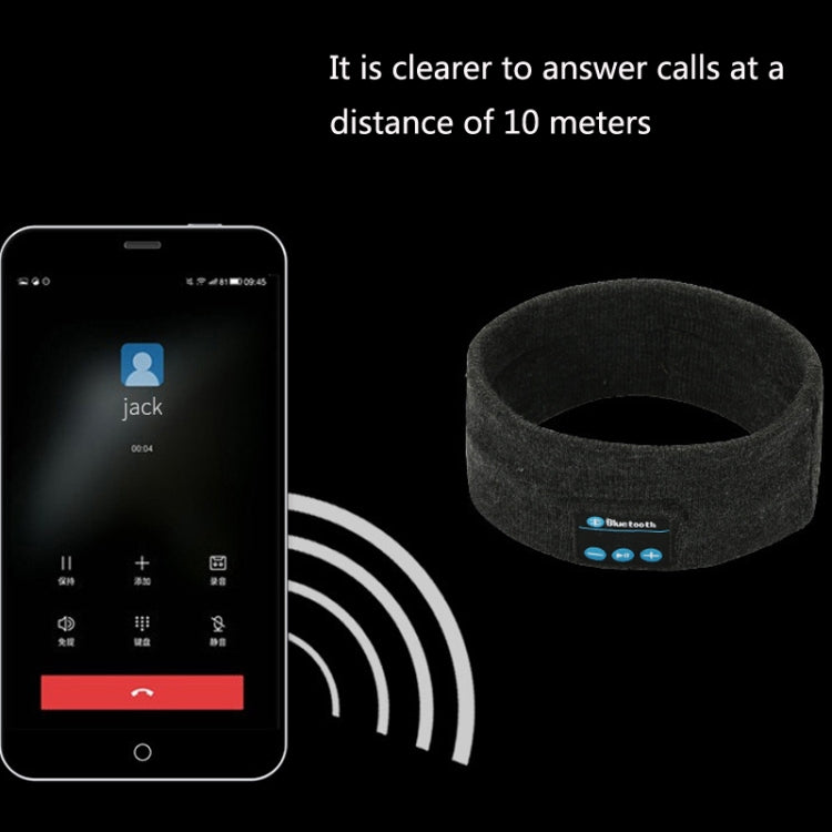 Bluetooth Headset Sports Headband Outdoor Running Yoga Sweat-Absorbent Headscarf, Colour: Black