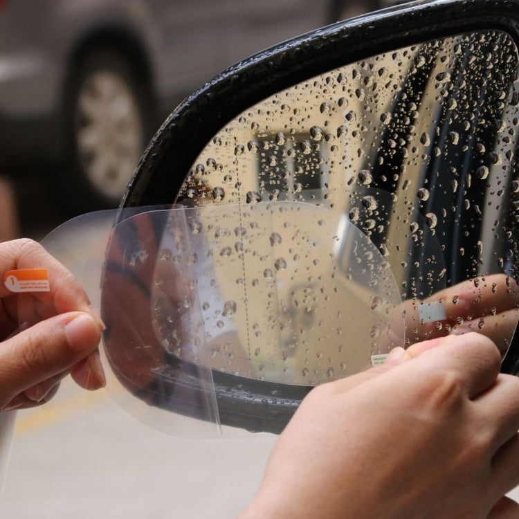 2pcs /Set Rainproof Anti-Fog And Anti-Reflective Film For Car Rearview Mirror Ellipse 95x135mm(Transparent)