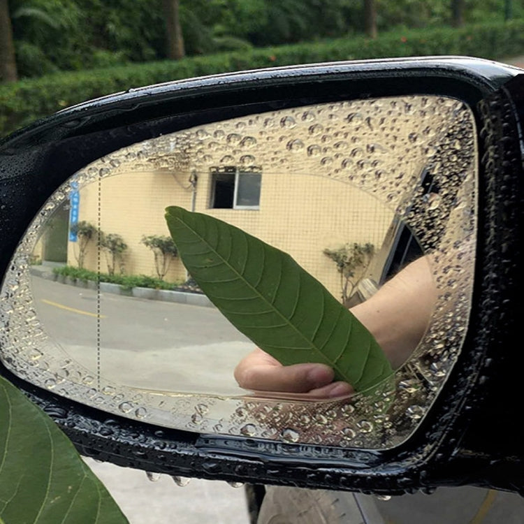 2pcs /Set Rainproof Anti-Fog And Anti-Reflective Film For Car Rearview Mirror Ellipse 95x135mm(Transparent)