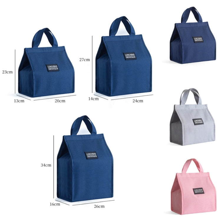 Thickened Aluminum Foil Insulation Lunch Box Bag Waterproof Portable Meal Bag, Specification: 20x23x13cm(Navy)