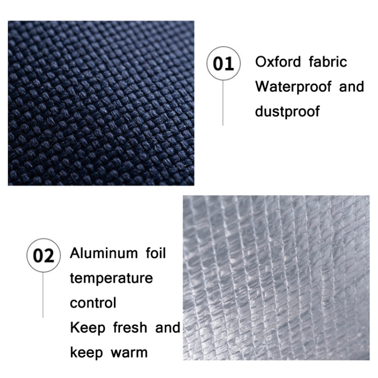 Thickened Aluminum Foil Insulation Lunch Box Bag Waterproof Portable Meal Bag, Specification: 20x23x13cm(Navy)