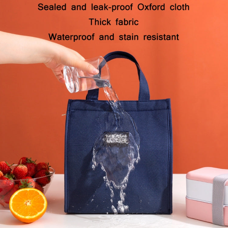 Thickened Aluminum Foil Insulation Lunch Box Bag Waterproof Portable Meal Bag, Specification: 20x23x13cm(Navy)