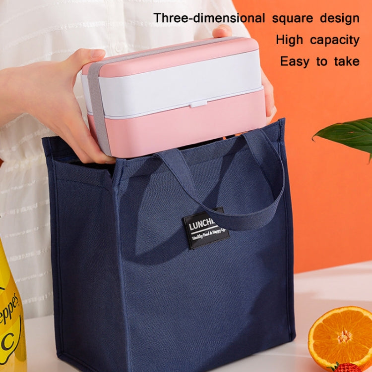 Thickened Aluminum Foil Insulation Lunch Box Bag Waterproof Portable Meal Bag, Specification: 20x23x13cm(Navy)
