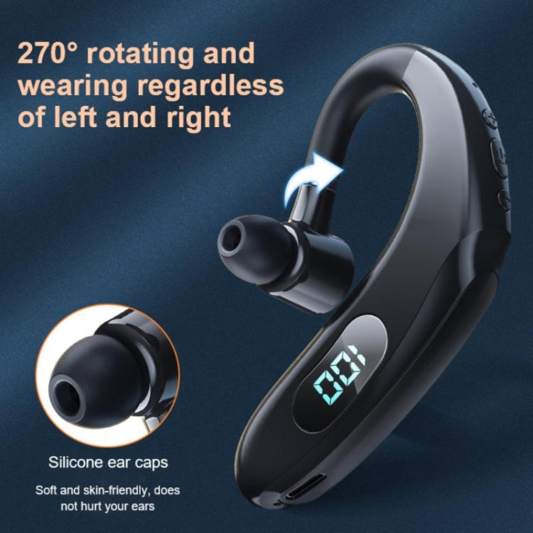 Q20 Bluetooth 5.2 Business Digital Display Sports Earhook Stereo Earphone, Q20 Pink, Q20 Yellow, Q20 Blue, Q20 Black, Q20 White, Q20 Green