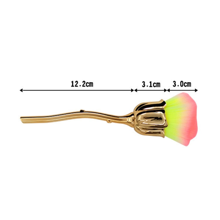 Rose Flower Makeup Brush Loose Powder Brush Beauty Tools(White + Brown)