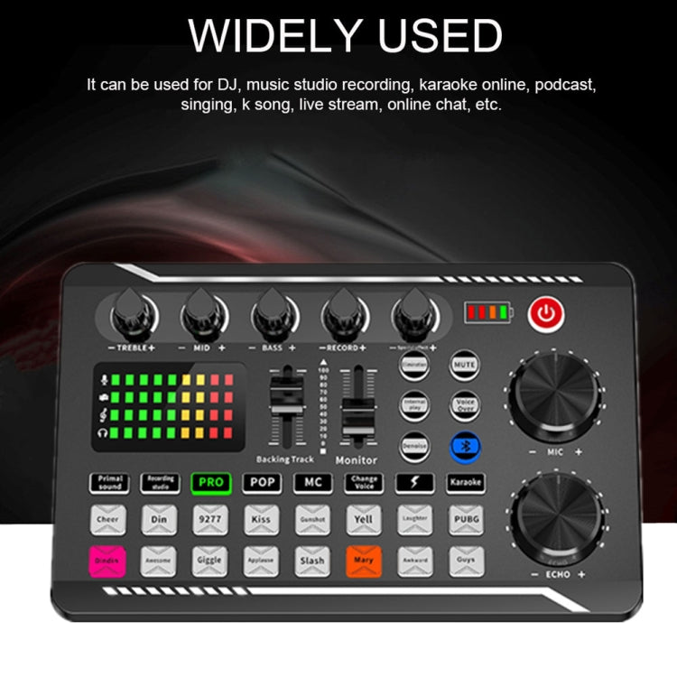 F998 Live Sound Card 16 Sound Effects Noise Reduction Mixers, F998