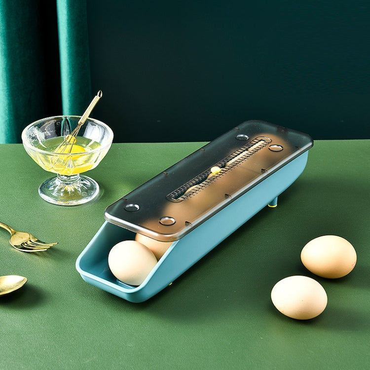 Automatically Fill The Egg Storage Box Refrigerator Fresh-Keeping Box(Dark Blue)