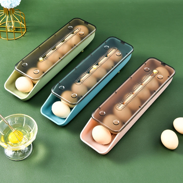 Automatically Fill The Egg Storage Box Refrigerator Fresh-Keeping Box(Dark Blue)