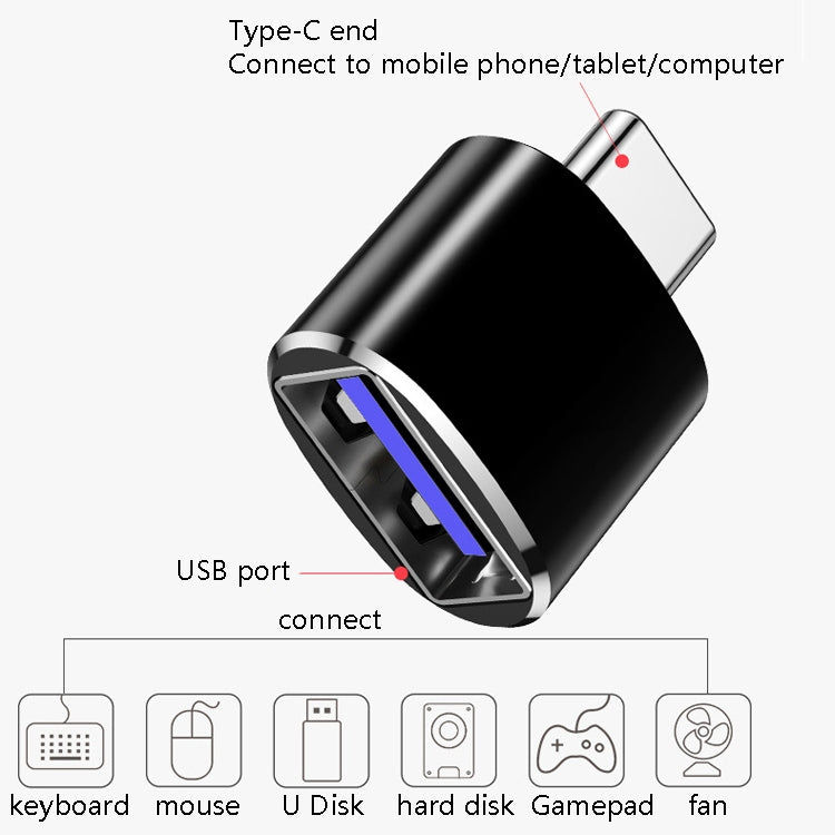 10 PCS USB 3.0 Female to USB-C / Type-C Male OTG Adapter(Black)