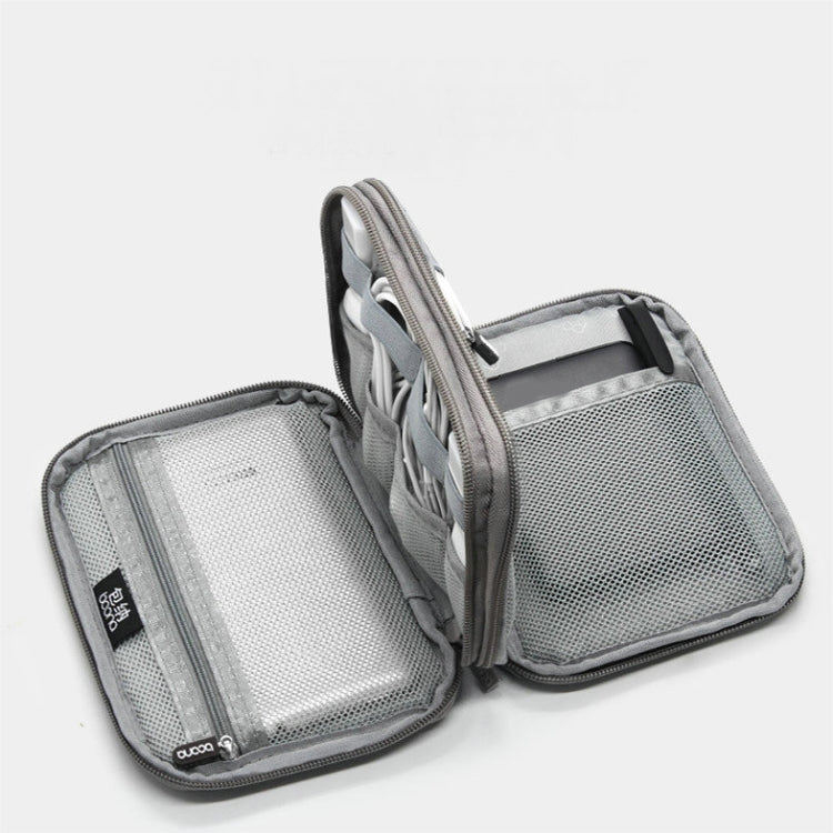 Baona BN-D004 Double-layer Data Cable Storage Bag Digital Accessories Finishing Bag(Grey)