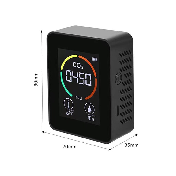 XY-T01 Temperature Humidity Display CO2 Meter Carbon Dioxide Air Quality Detector(Semiconductor Black)