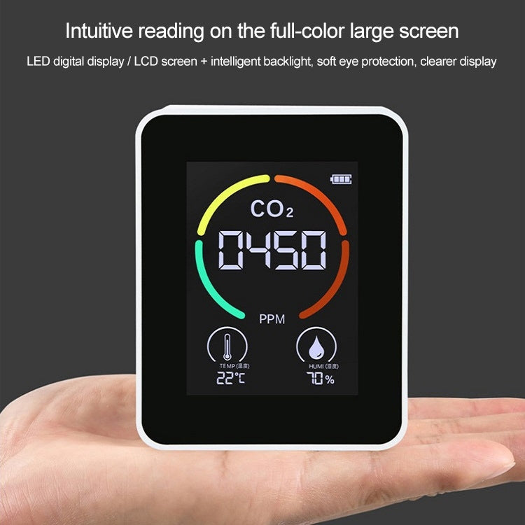 XY-T01 Temperature Humidity Display CO2 Meter Carbon Dioxide Air Quality Detector(Semiconductor Black)