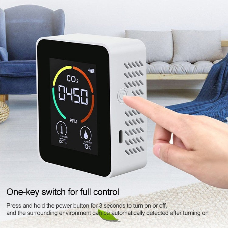 XY-T01 Temperature Humidity Display CO2 Meter Carbon Dioxide Air Quality Detector(Semiconductor Black)