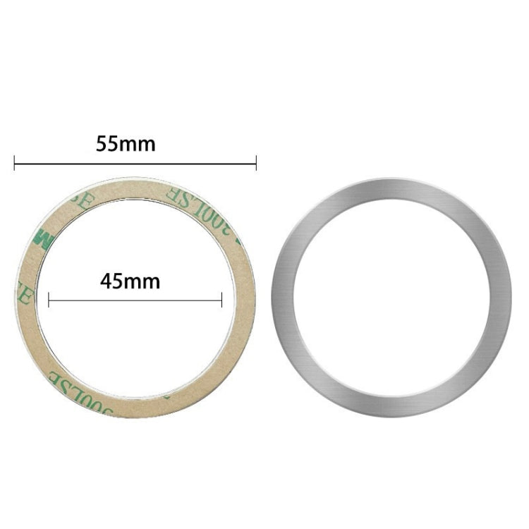Ring Car Magnetic Suction Wireless Charger Lead Magnetic Ring Back Sticker, Color: Silver, Silver, Black