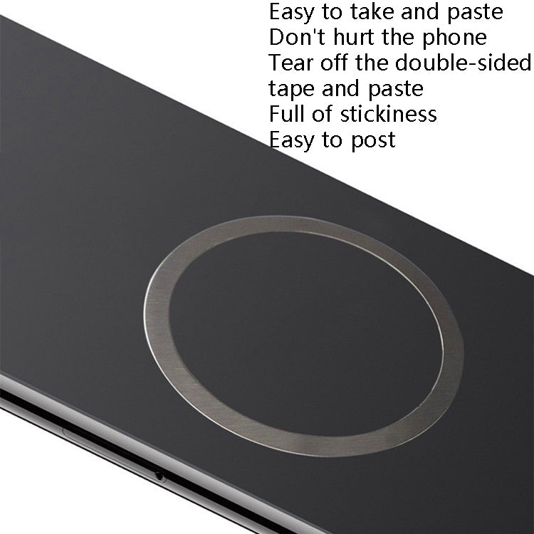 Ring Car Magnetic Suction Wireless Charger Lead Magnetic Ring Back Sticker, Color: Silver, Silver, Black