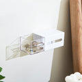 Left And Right Pull Wall Hanging Drawer Box Transparent Storage Box(White)