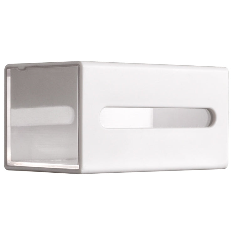 Left And Right Pull Wall Hanging Drawer Box Transparent Storage Box(White)
