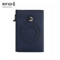 Anti-Theft Positioning Wallet Men Card Holder Mini Wallets For AirTag 2nd Gen / AirTag 1st Gen, Cowhide Blue, Cowhide Black, Cowhide Brown, Cowhide Dark Brown, Cowhide Carbon Fiber