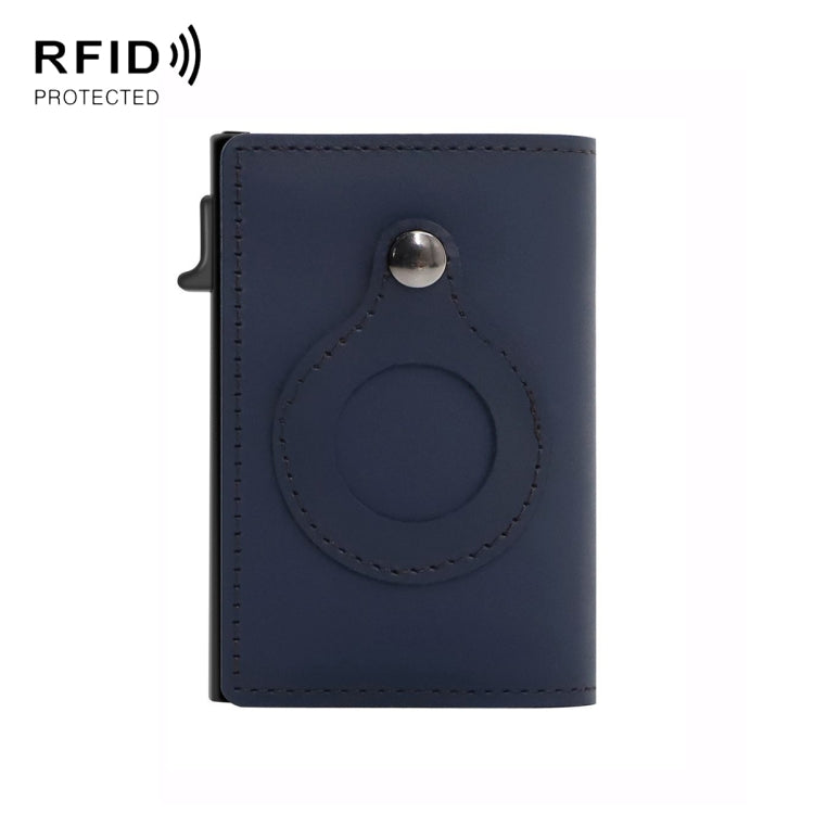 Anti-Theft Positioning Wallet Men Card Holder Mini Wallets For AirTag 2nd Gen / AirTag 1st Gen, Cowhide Blue, Cowhide Black, Cowhide Brown, Cowhide Dark Brown, Cowhide Carbon Fiber