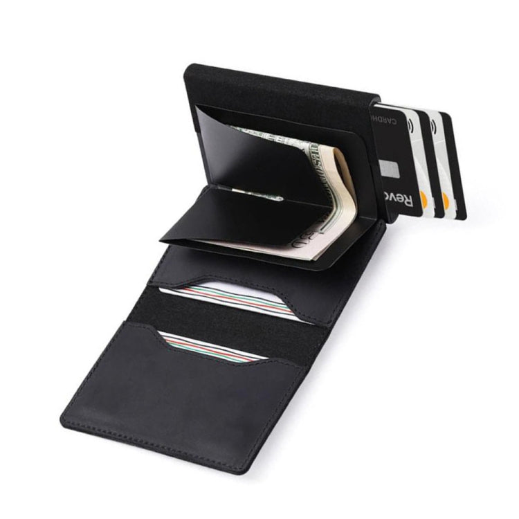 Anti-Theft Positioning Wallet Men Card Holder Mini Wallets For AirTag 2nd Gen / AirTag 1st Gen, Cowhide Blue, Cowhide Black, Cowhide Brown, Cowhide Dark Brown, Cowhide Carbon Fiber