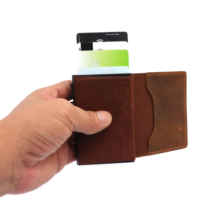 Anti-Theft Positioning Wallet Men Card Holder Mini Wallets For AirTag 2nd Gen / AirTag 1st Gen, Cowhide Blue, Cowhide Black, Cowhide Brown, Cowhide Dark Brown, Cowhide Carbon Fiber