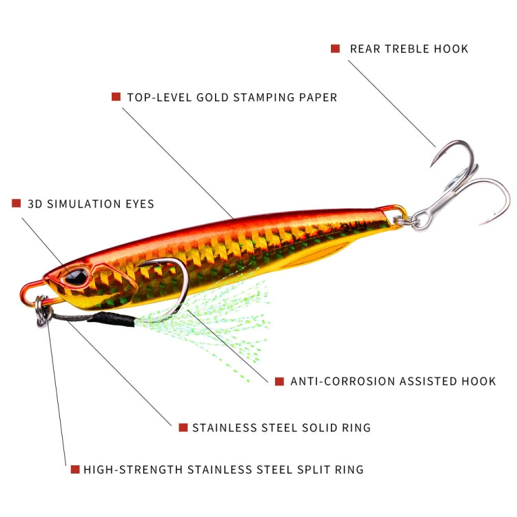 3 PCS PROBEROS LF103 Simulation Metal Sea Fishing Bait, Specification: 10g(A With Hook)