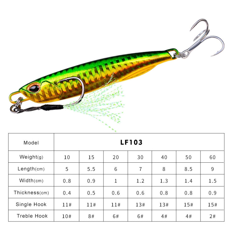 3 PCS PROBEROS LF103 Simulation Metal Sea Fishing Bait, Specification: 10g(A With Hook)