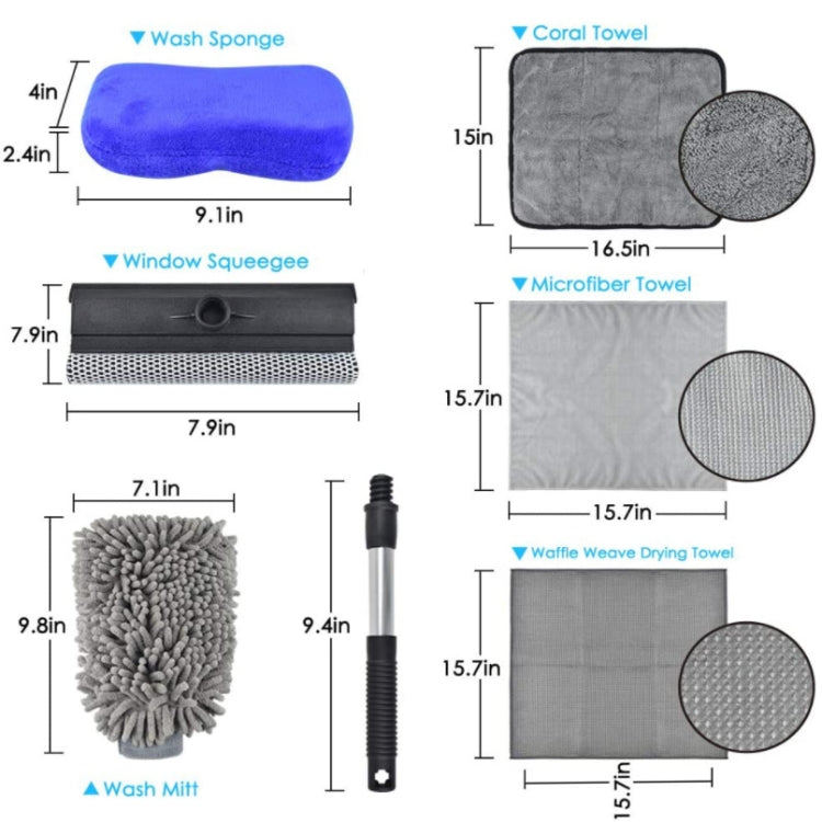 6 PCS / Set Car Wash Glove Sponge Scraper