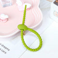 20 PCS Silicone Data Cable Storage Strap Cable Organizer, 21cm Green, 21cm Blue, 21cm Orange, 21cm Pink, 21cm Brown, 21cm Grey, 21cm Yellow, 21cm Red