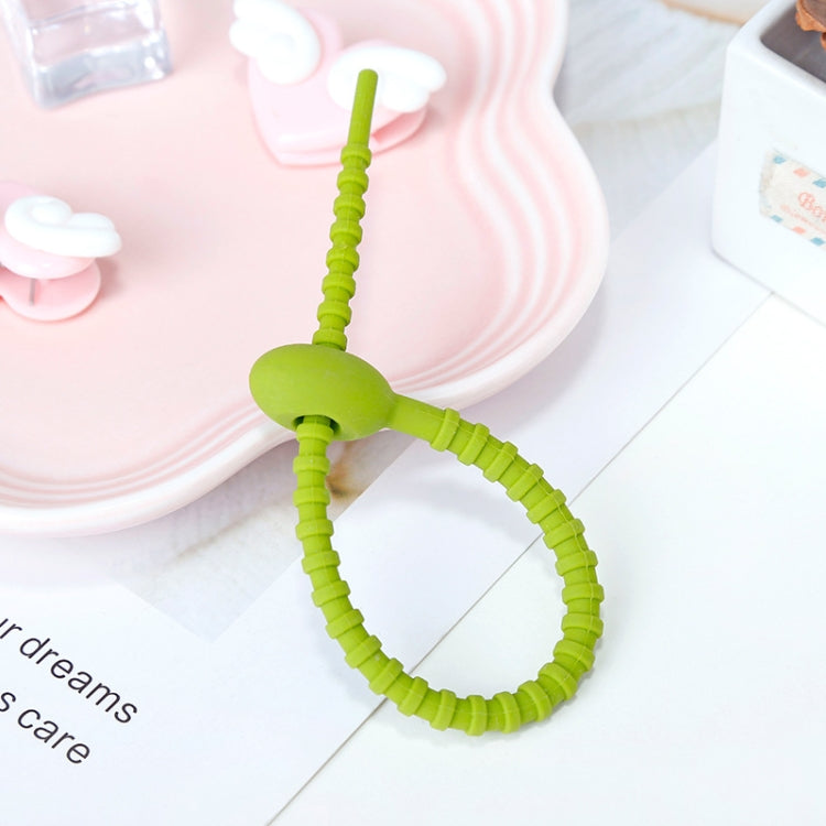 20 PCS Silicone Data Cable Storage Strap Cable Organizer, 21cm Green, 21cm Blue, 21cm Orange, 21cm Pink, 21cm Brown, 21cm Grey, 21cm Yellow, 21cm Red