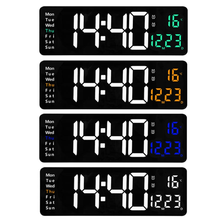 6626 Living Room Wall-Mounted Large Screen Display LED Digital Clock, 16 Inch White Temperature, 16 Inch Orange Temperature, 16 Inch Green Temperature