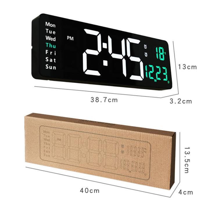 6626 Living Room Wall-Mounted Large Screen Display LED Digital Clock, 16 Inch White Temperature, 16 Inch Orange Temperature, 16 Inch Green Temperature