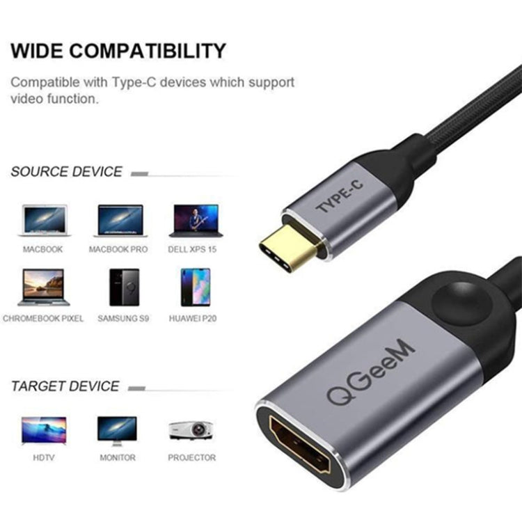 QGeem QG-UA01 USB Type-C To HDMI Adapter(Grey)