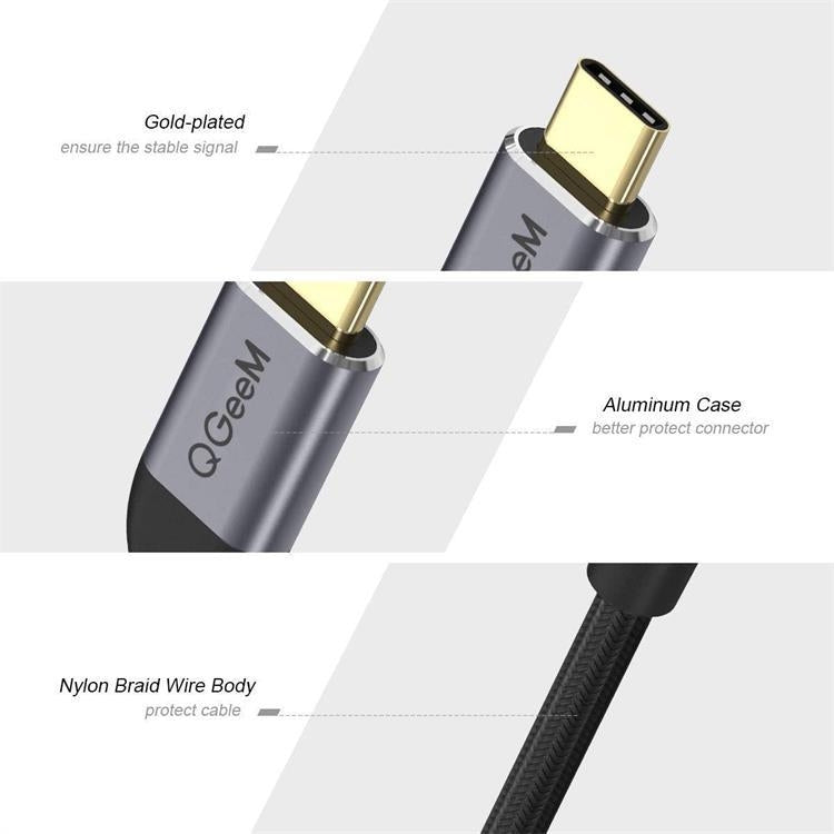 QGeem QG-UA01 USB Type-C To HDMI Adapter(Grey)