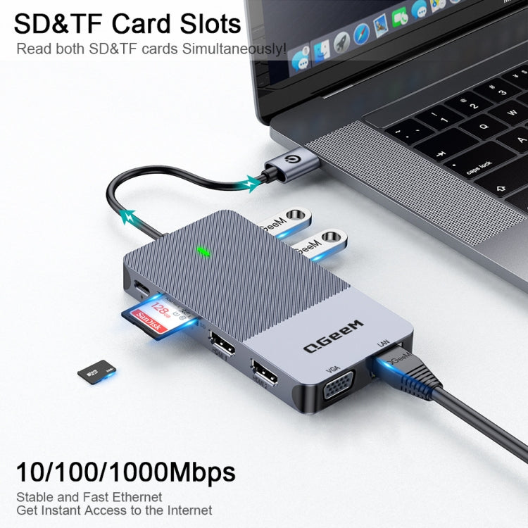 QGeeM 11 In 1 Multifunctional Type-C Extension HUB Adapter(  QG-D3908)
