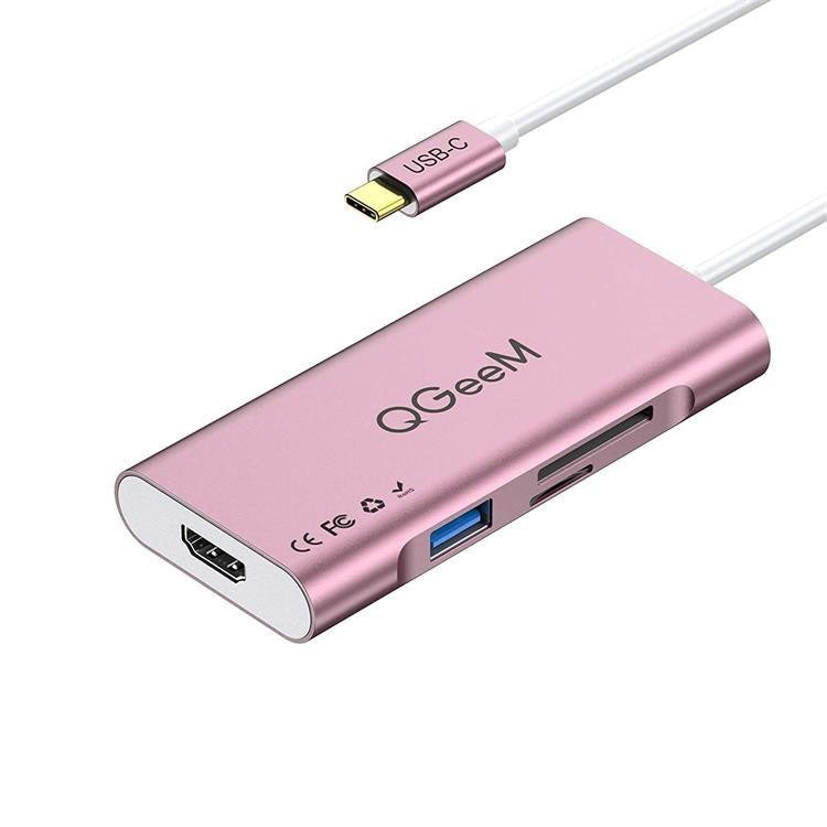 QGeeM 7 In 1 Type-C Extension HUB Adapter Supports HDMI / 4K / PD(QG-UH07-6)