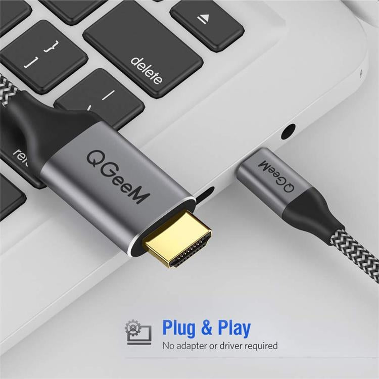 QGeeM QG-UA09 Type-C To HDMI Cable 1.2m