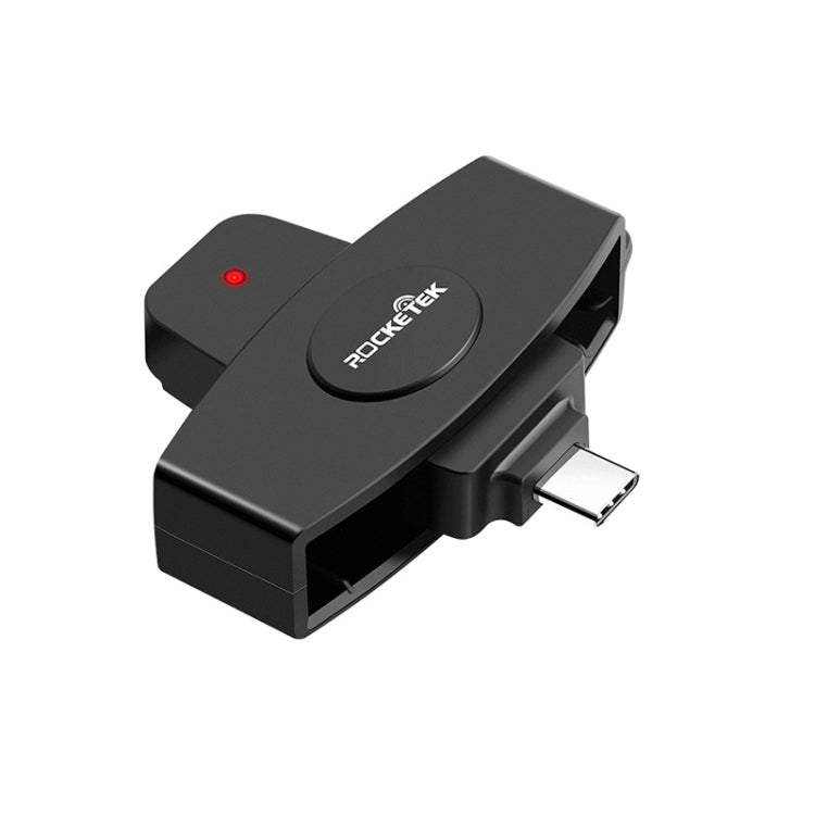 Rocketek CSCR3 Smart CAC Card Reader Type-c Bank Tax Declaration SIM Card/IC Card ID Card Reader(Black)