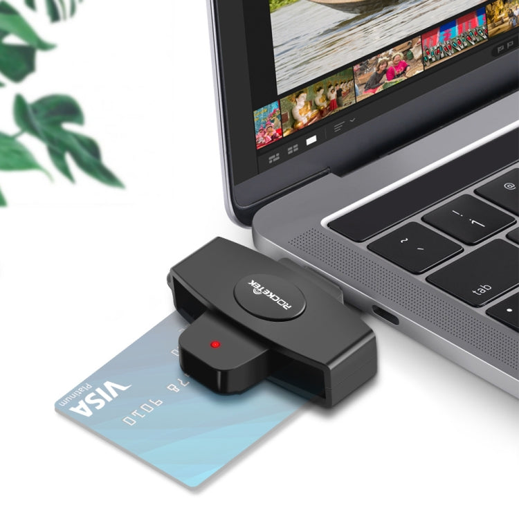 Rocketek CSCR3 Smart CAC Card Reader Type-c Bank Tax Declaration SIM Card/IC Card ID Card Reader(Black)