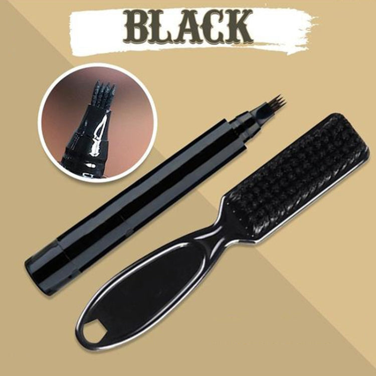2pcs /Set Waterproof Beard Filler Beard Styling Pen(Black)