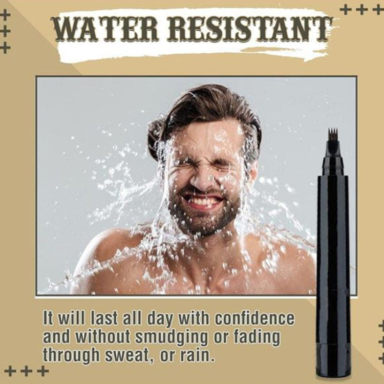 2pcs /Set Waterproof Beard Filler Beard Styling Pen(Black)